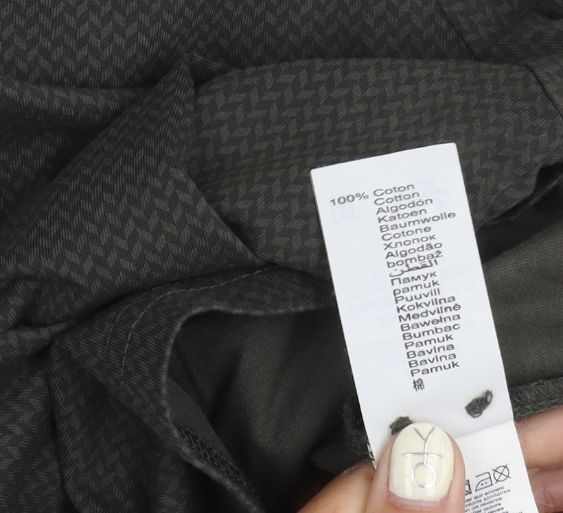 Jules Black Geometric Slim Fit Polo for Men, Size M