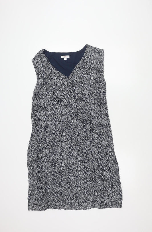 s.Oliver Women's Blue Floral V-Neck Dress Size 14