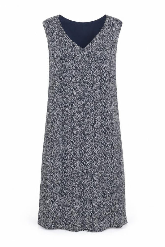 s.Oliver Women's Blue Floral V-Neck Dress Size 14