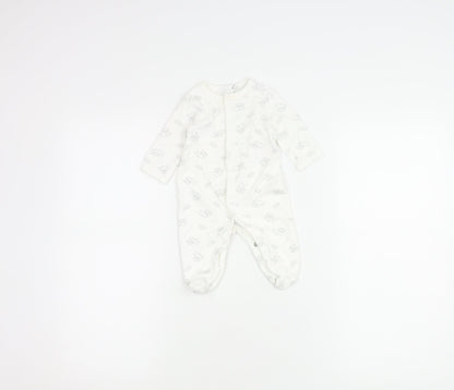 Jasper Conran Unisex White Babygrow 0-3 Months Animal Print