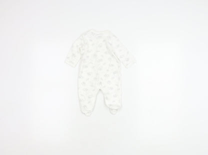 Jasper Conran Unisex White Babygrow 0-3 Months Animal Print