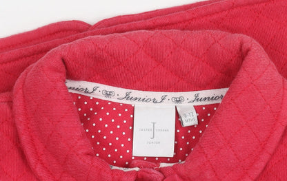 Jasper Conran Girls Red Quilted Jacket 9-12 Months Bow Accent