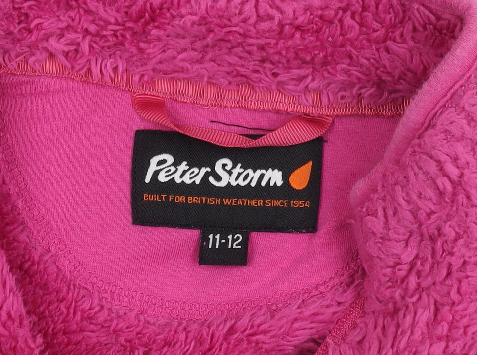 Peter Storm Girls Pink Pullover Sweatshirt Fleece 11-12 Years