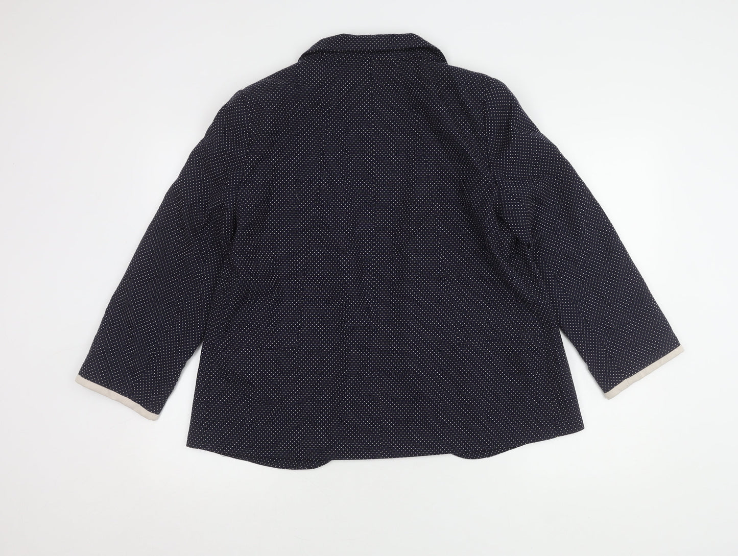 Wallis Women's Blue Spotted Blazer - Size 16