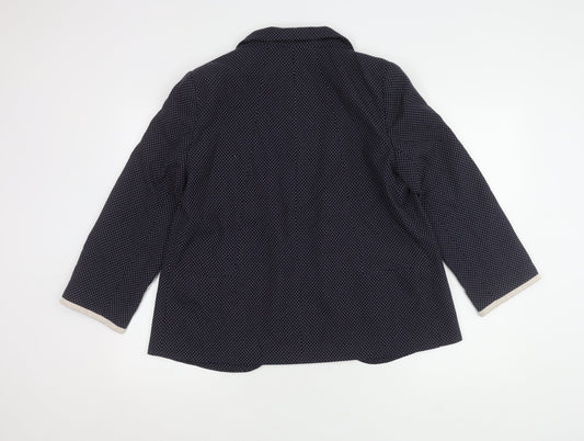 Wallis Women's Blue Spotted Blazer - Size 16