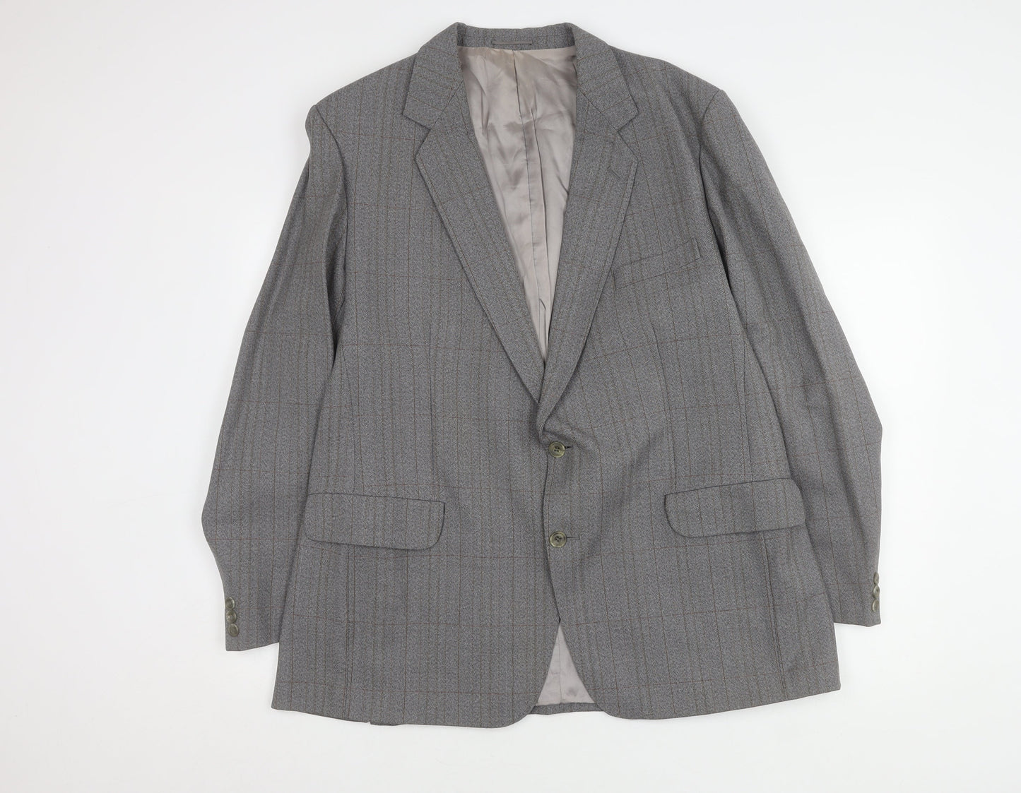Magee Men's Grey Wool Blazer 46 Regular Fit Jacket