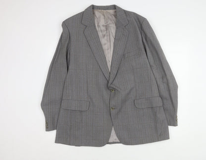 Magee Men's Grey Wool Blazer 46 Regular Fit Jacket