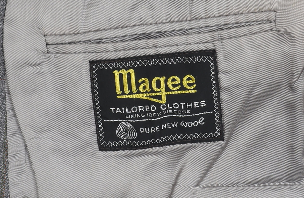 Magee Men's Grey Wool Blazer 46 Regular Fit Jacket