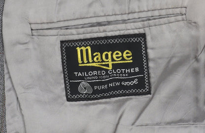 Magee Men's Grey Wool Blazer 46 Regular Fit Jacket