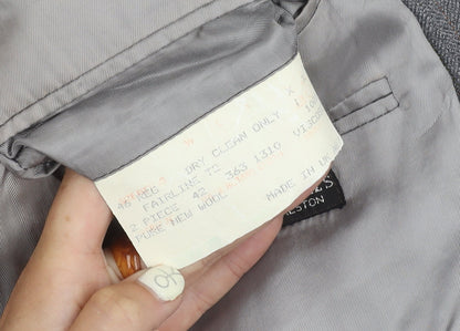 Magee Men's Grey Wool Blazer 46 Regular Fit Jacket