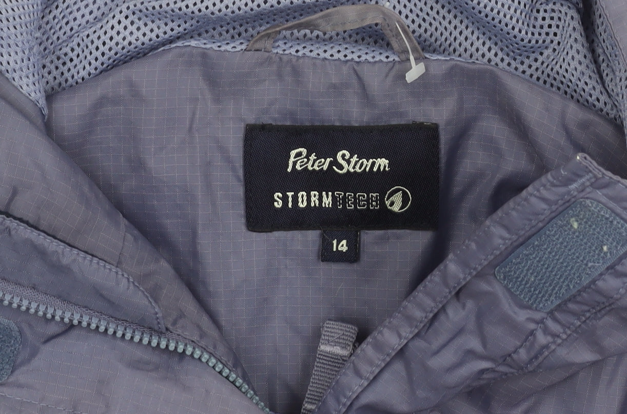 Womens UK Size 14 Peter Storm Blue Rain Coat