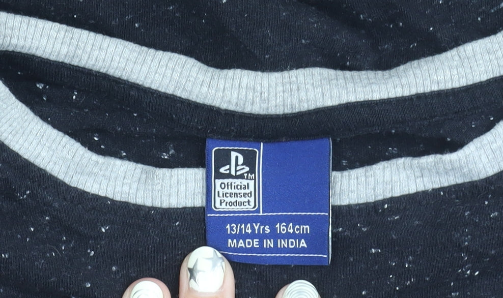 PlayStation Boys Black Long Sleeve Graphic Tee 13-14 Years