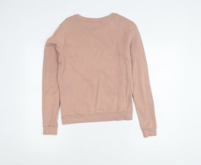 Guess Womens Pink Logo Pullover Sweatshirt XS