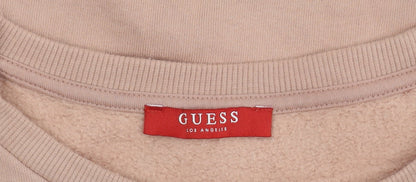 Guess Womens Pink Logo Pullover Sweatshirt XS
