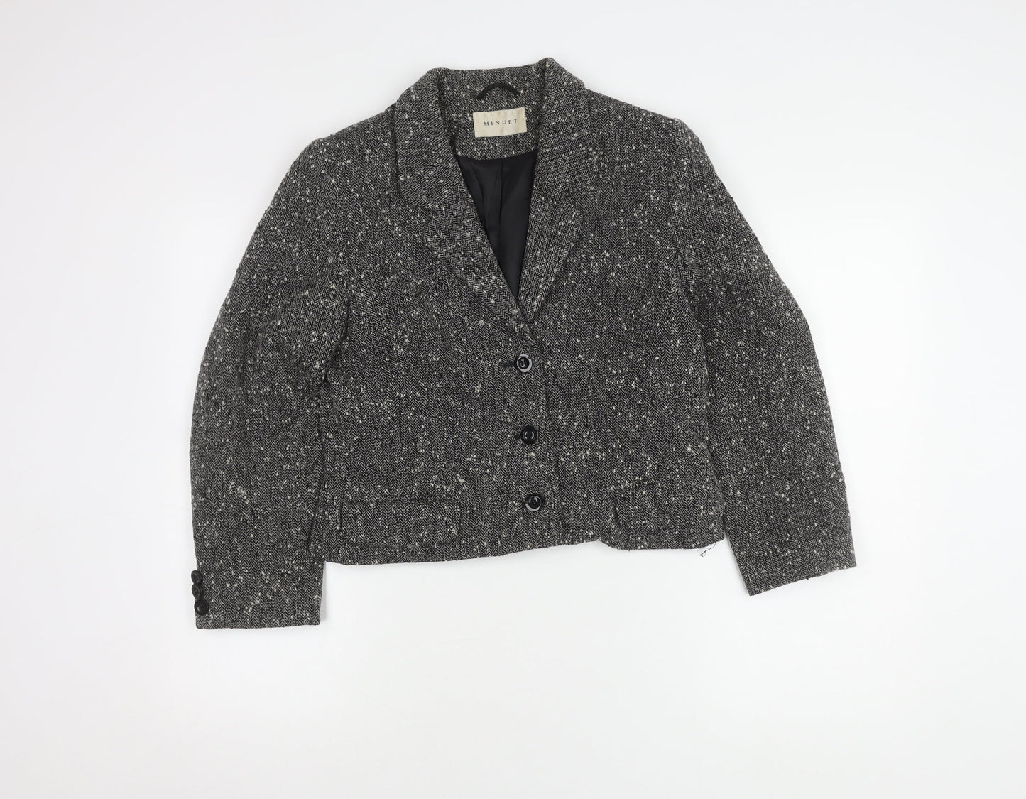 Minuet Women's Black Tweed Suit Jacket Size 12