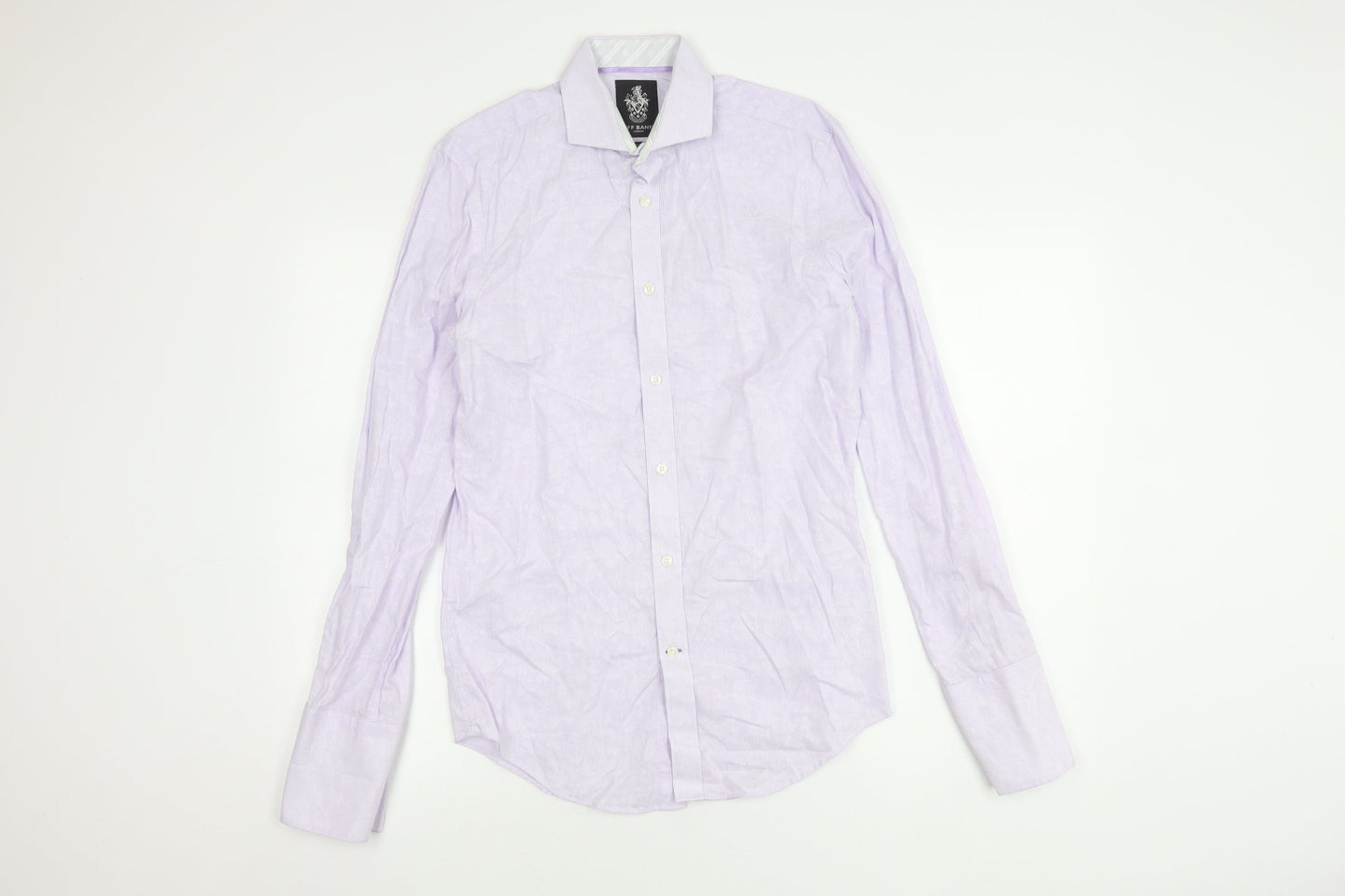 Jeff Banks Men's Purple Striped Slim Fit Shirt 14.5