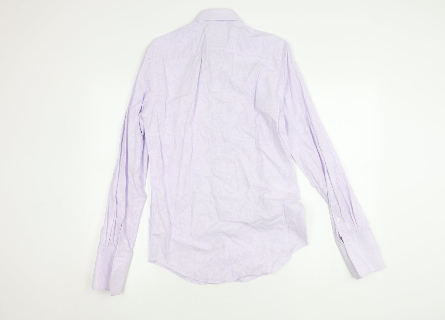 Jeff Banks Men's Purple Striped Slim Fit Shirt 14.5