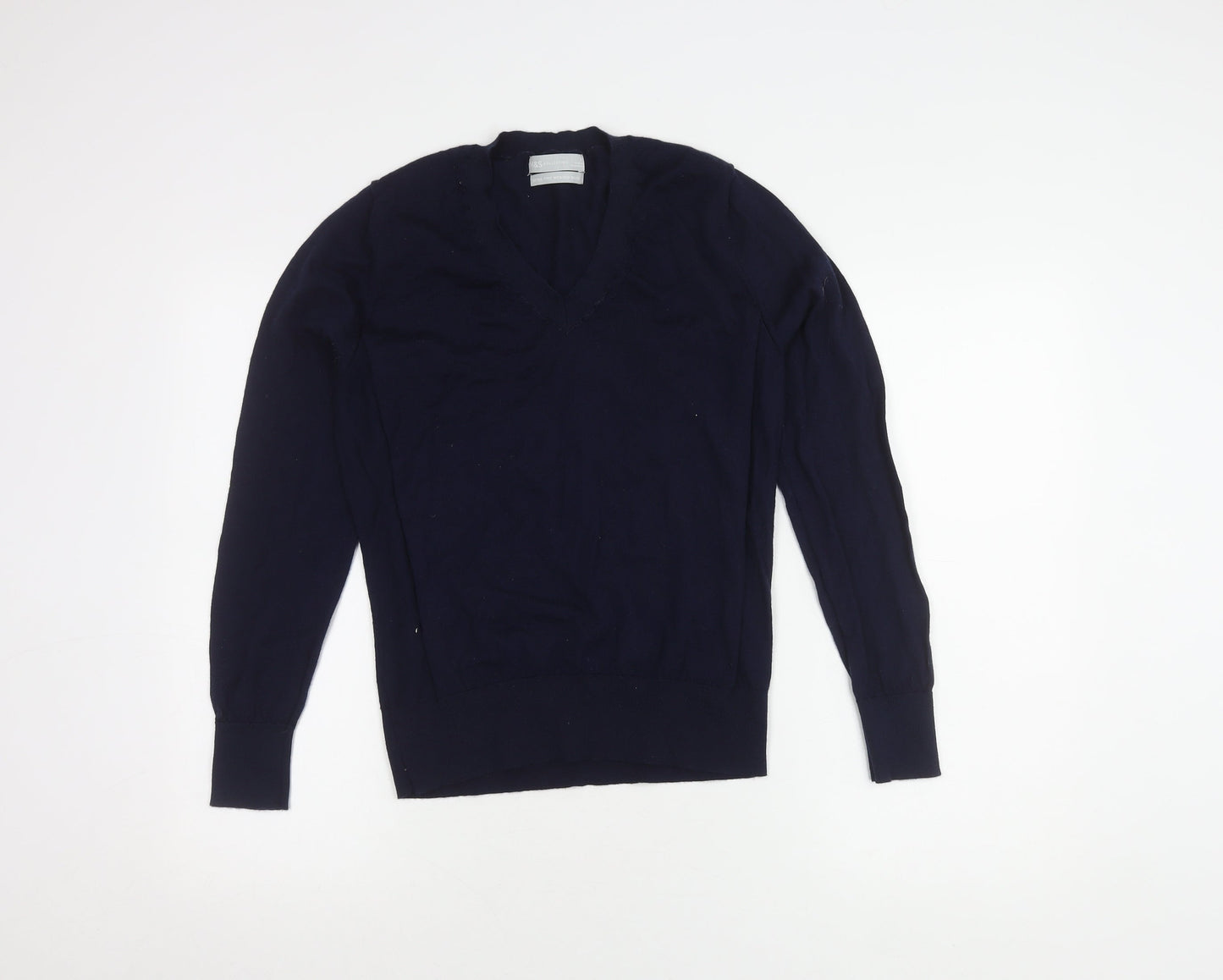 Marks and Spencer Men's Blue Wool Pullover Jumper L