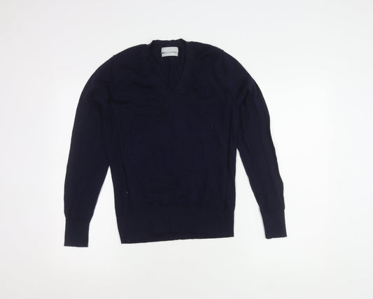 Marks and Spencer Men's Blue Wool Pullover Jumper L