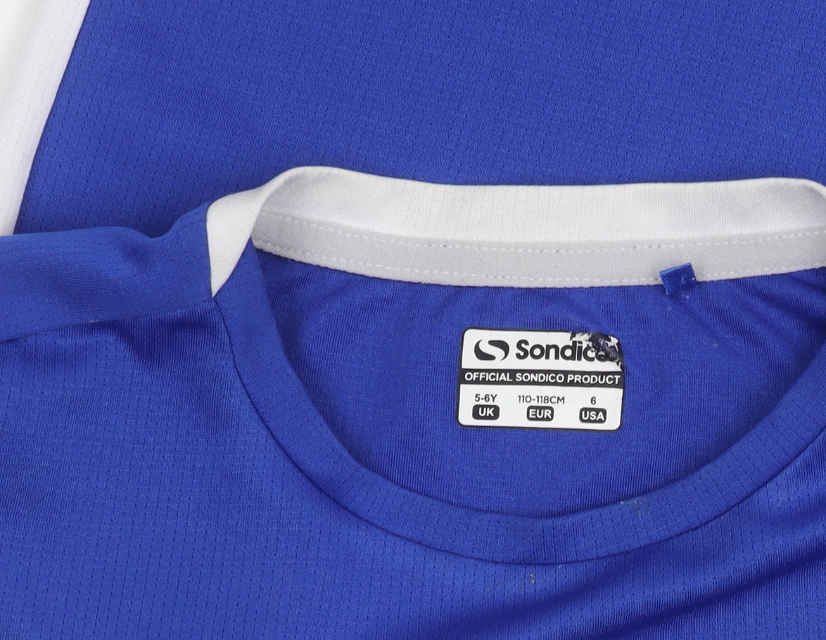 Sondico Boys Blue Athletic T-Shirt, 5-6 Years, Short Sleeve Jersey
