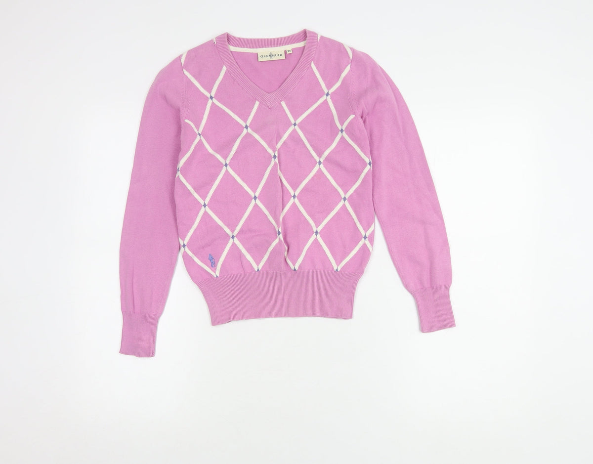 Womens UK Size XS Glenmuir Pink Pullover Jumper
