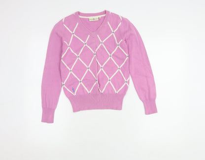 Womens UK Size XS Glenmuir Pink Pullover Jumper