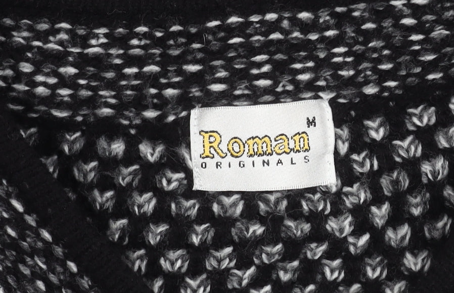 Womens UK Size M Roman Originals Black Cardigan Jumper