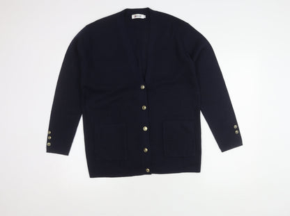 Damart Women's Blue Cardigan, Size 12, V-Neck Knit