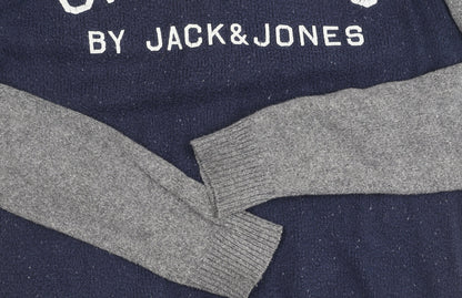 Jack & Jones Men's Blue M Logo Pullover Jumper