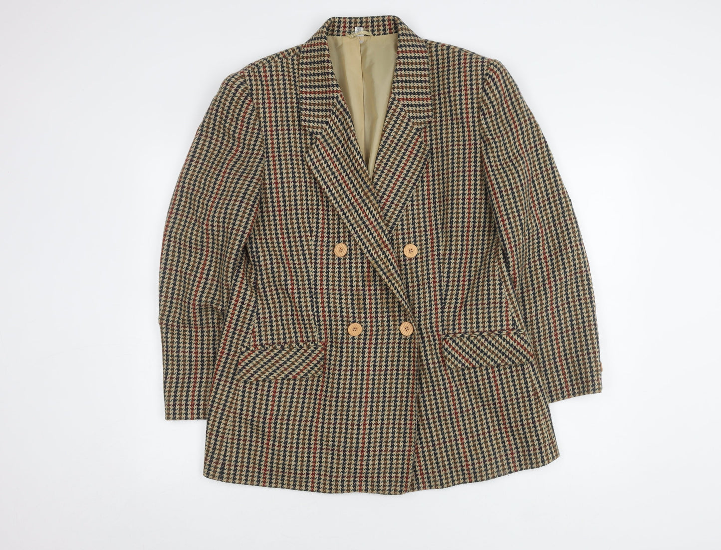 C&A Women's Multicoloured Houndstooth Blazer Size 10