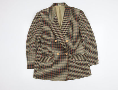 C&A Women's Multicoloured Houndstooth Blazer Size 10