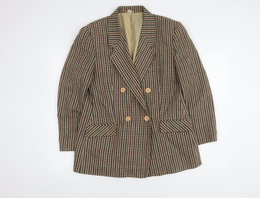 C&A Women's Multicoloured Houndstooth Blazer Size 10
