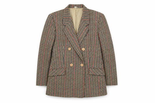 Front view of C&A Women's Multicoloured Houndstooth Blazer, size 10