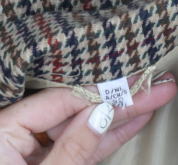 C&A Women's Multicoloured Houndstooth Blazer Size 10