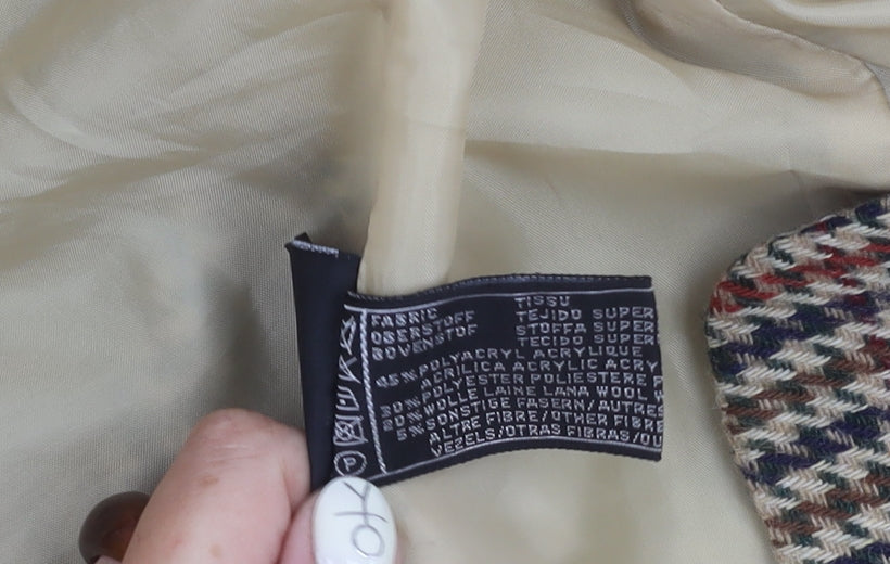 C&A Women's Multicoloured Houndstooth Blazer Size 10