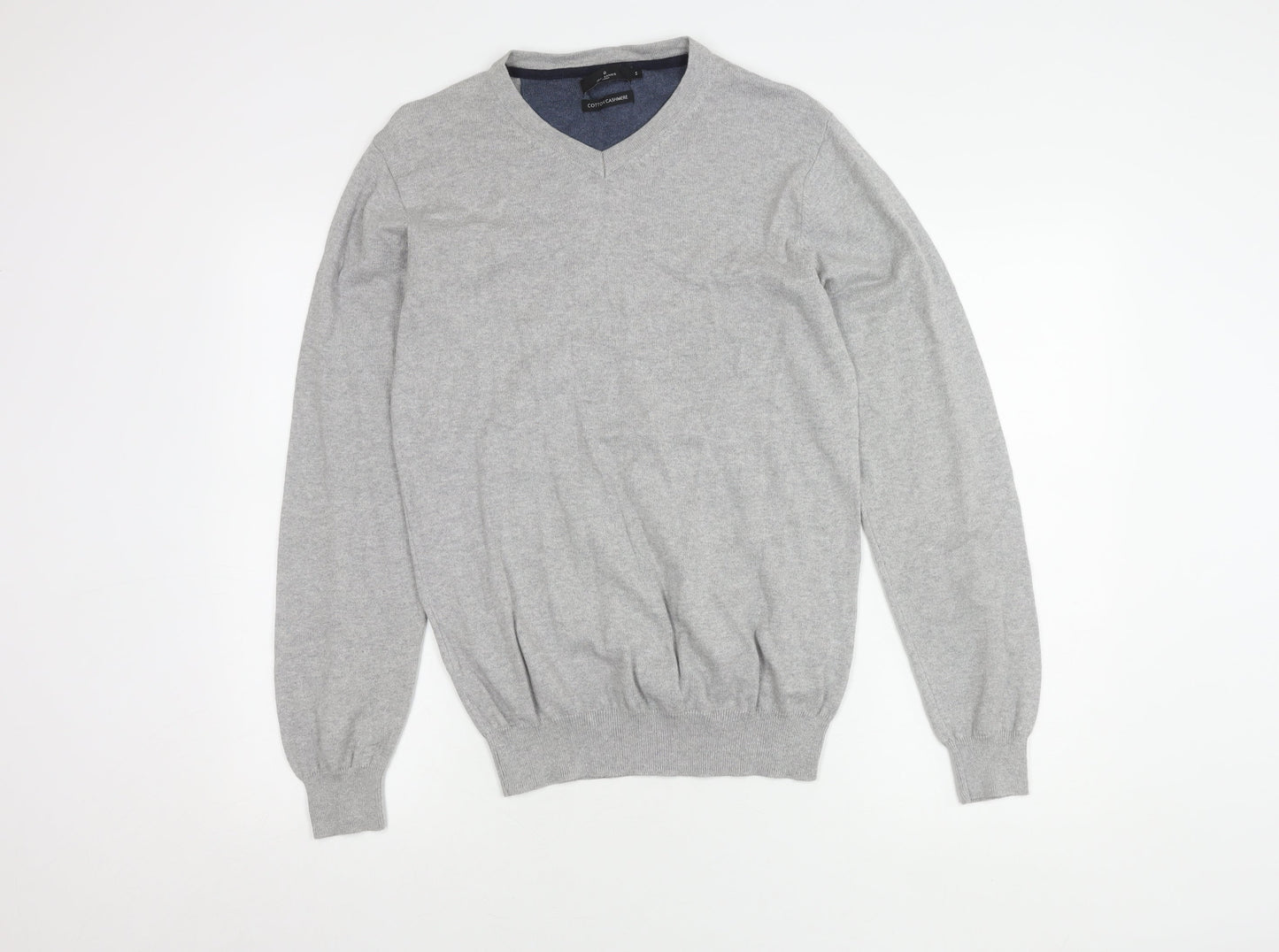 Jeff Banks Men's Grey Cotton Cashmere Pullover Jumper S