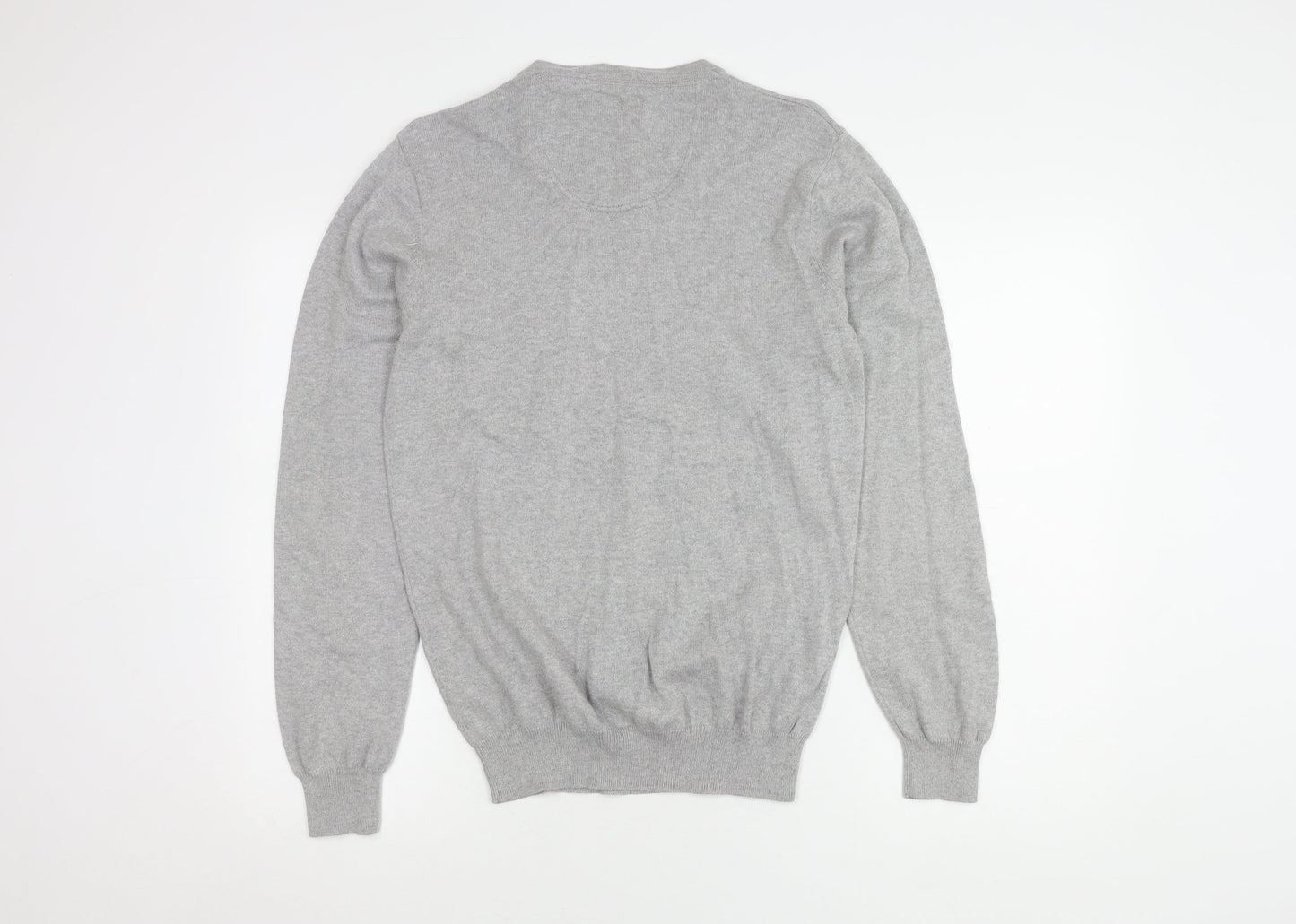 Jeff Banks Men's Grey Cotton Cashmere Pullover Jumper S