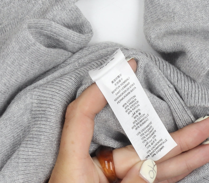 Jeff Banks Men's Grey Cotton Cashmere Pullover Jumper S