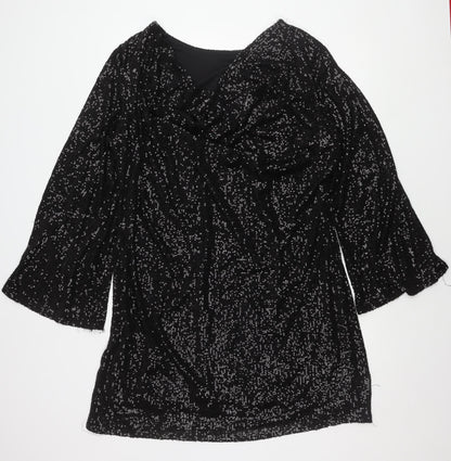 River Island Black Sequined Women's Dress Size 18
