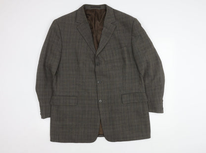 Zignone Men's Brown Check Blazer Jacket Size 44R