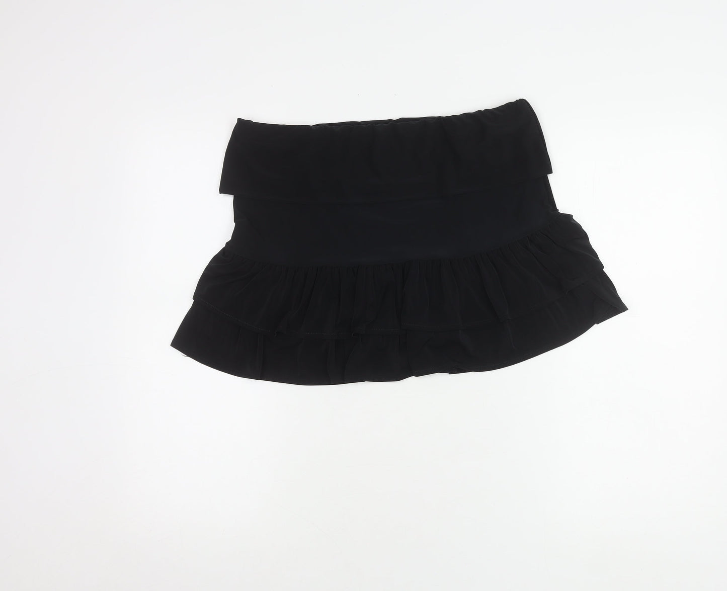 COLLUSION Women's Black Flare Skirt with Layered Accents