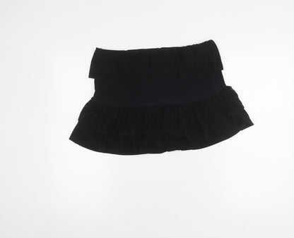 COLLUSION Women's Black Flare Skirt with Layered Accents