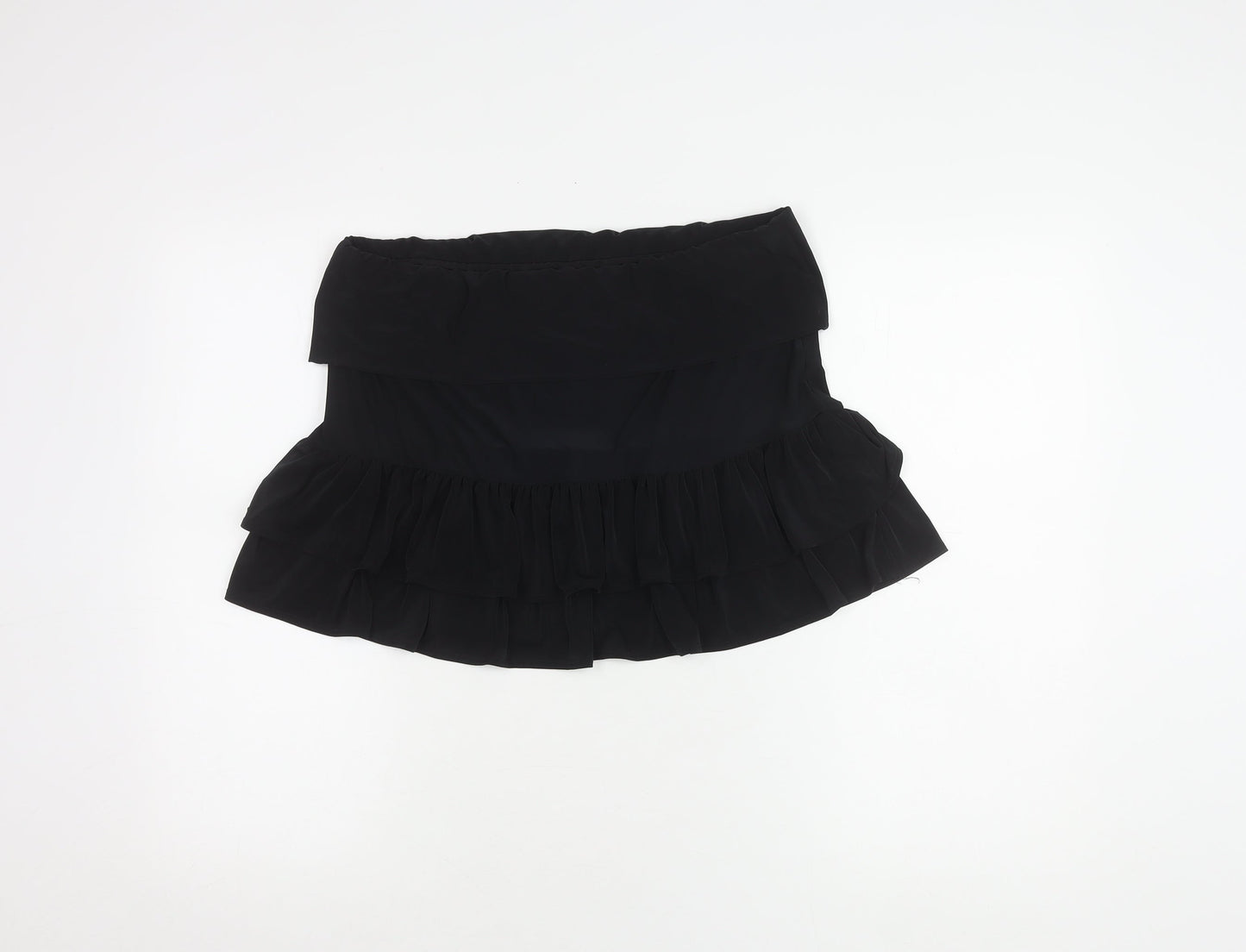 COLLUSION Women's Black Flare Skirt with Layered Accents