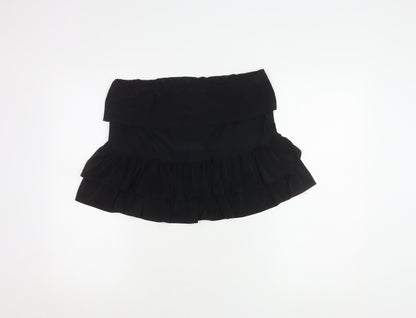 COLLUSION Women's Black Flare Skirt with Layered Accents