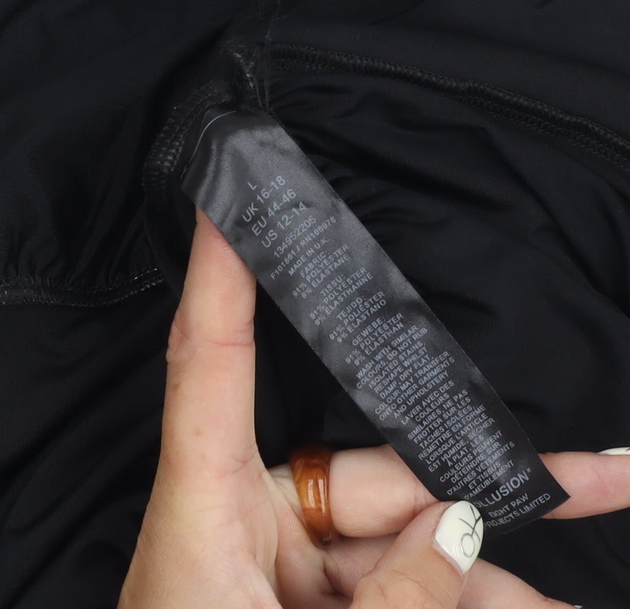 COLLUSION Women's Black Flare Skirt with Layered Accents