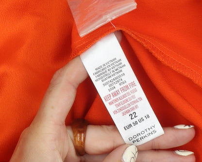 Womens UK Size 22 Dorothy Perkins Orange Basic Blouse