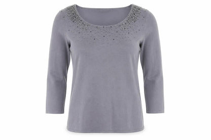 Womens UK Size S Jacques Vert Grey Basic Blouse