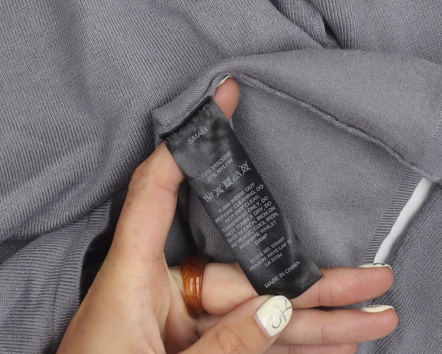 Jacques Vert Women’s Grey S Beaded 3/4 Sleeve Blouse