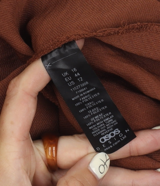 ASOS DESIGN Women's Brown Skirt Size 16