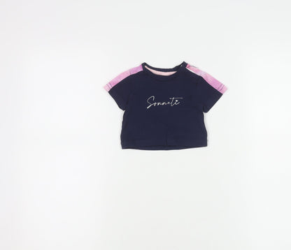 Sonneti Unisex Baby Blue & Pink T-Shirt 6-9 Months